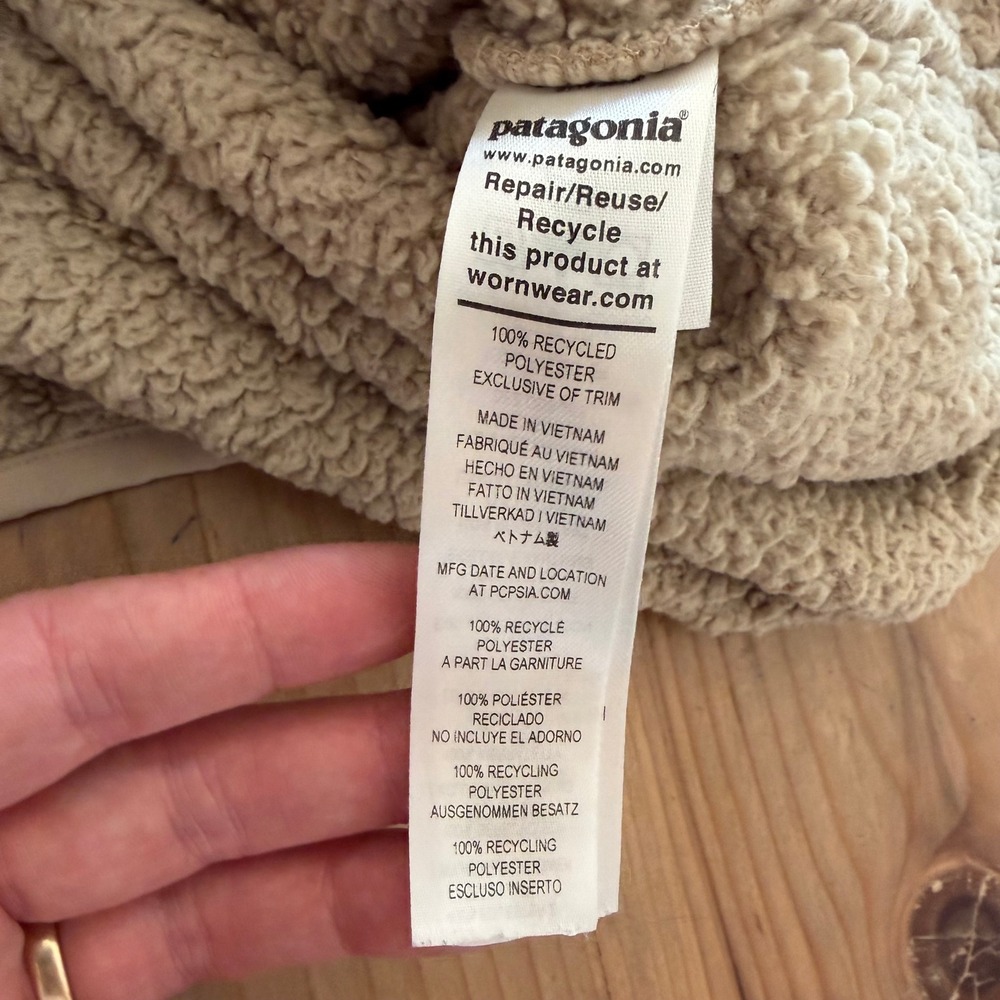 Patagonia Los Gatos 1/4 Zip Fleece Pullover Womens XL Taupe 25236 FA21 Sherpa - Picture 7 of 9